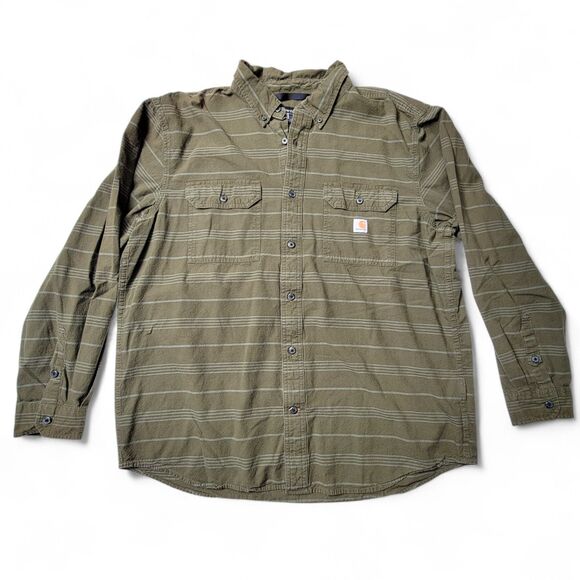 Carhartt Other - Carhartt Loose Fit Mens Shirt XL Button Down Striped Long Sleeve Outdoors Casual